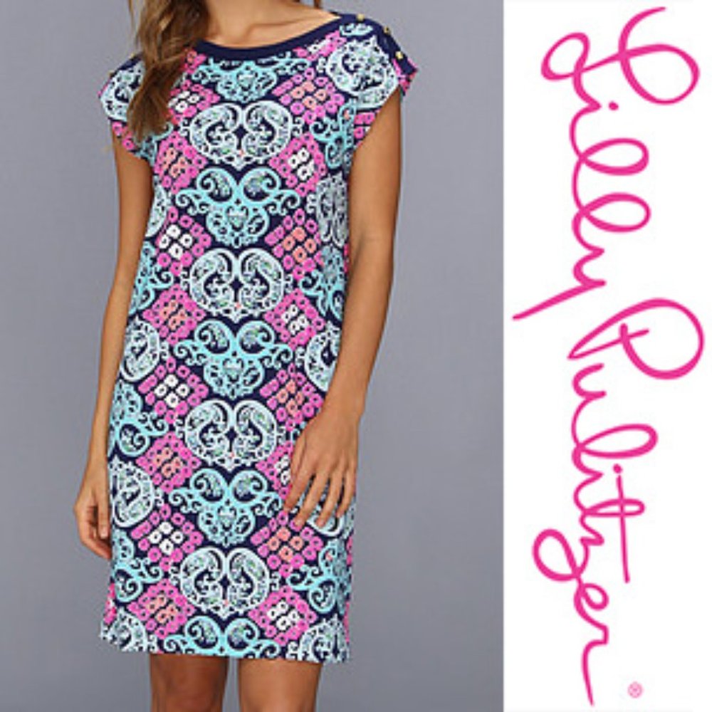 Lilly Pulitzer Robyn Prima Cotton Shift Dress Medium